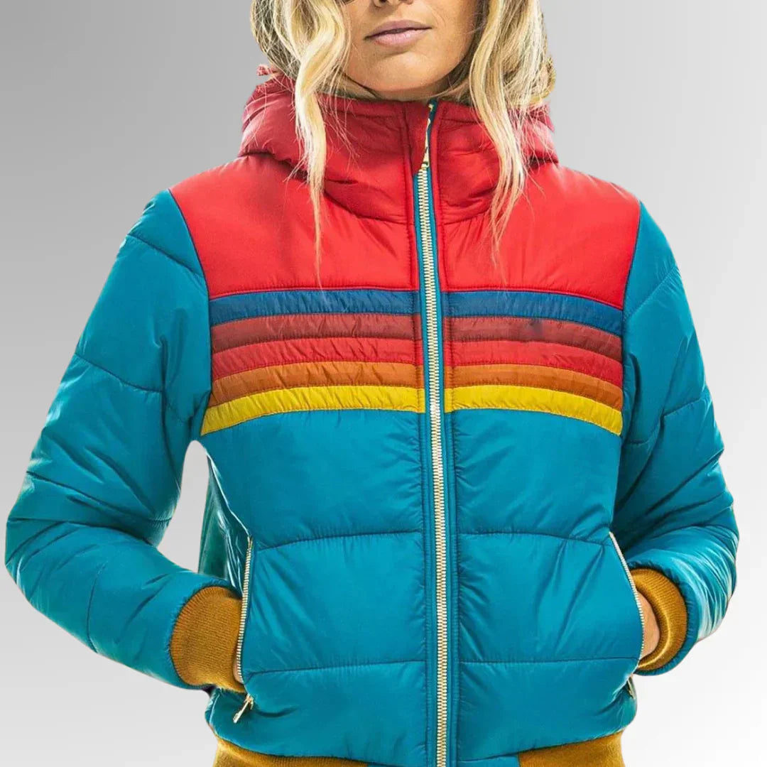 Moira | Women’s Retro Striped Puffer Jacket