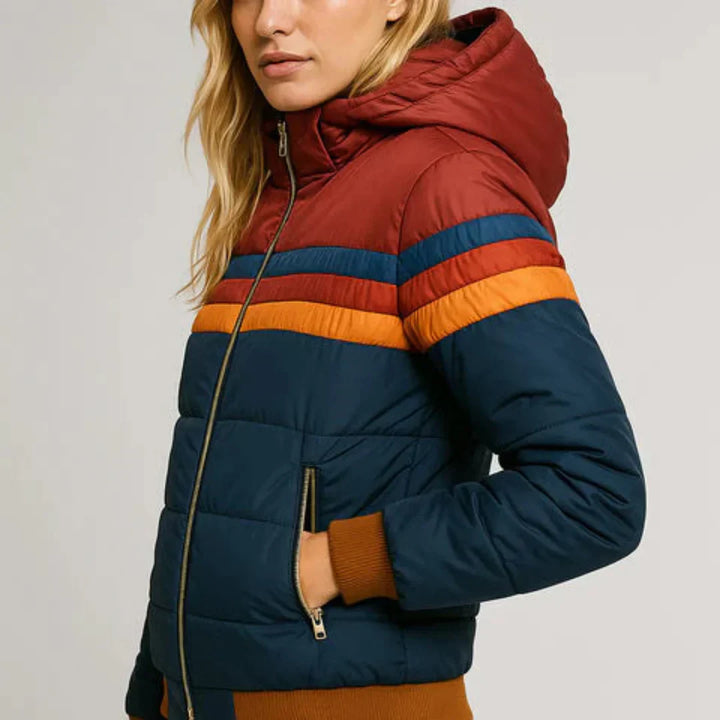 Moira | Women’s Retro Striped Puffer Jacket