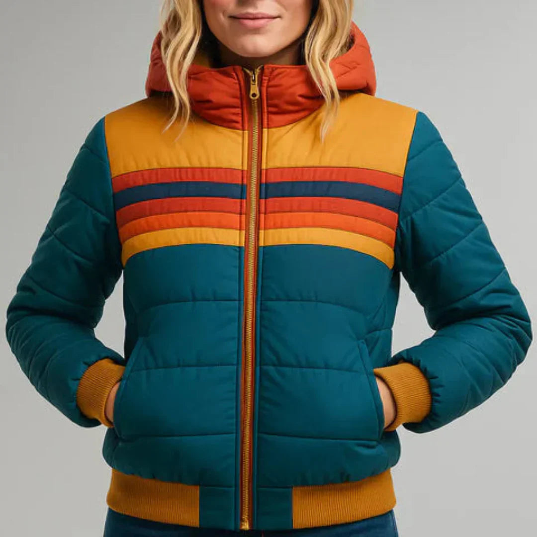 Moira | Women’s Retro Striped Puffer Jacket