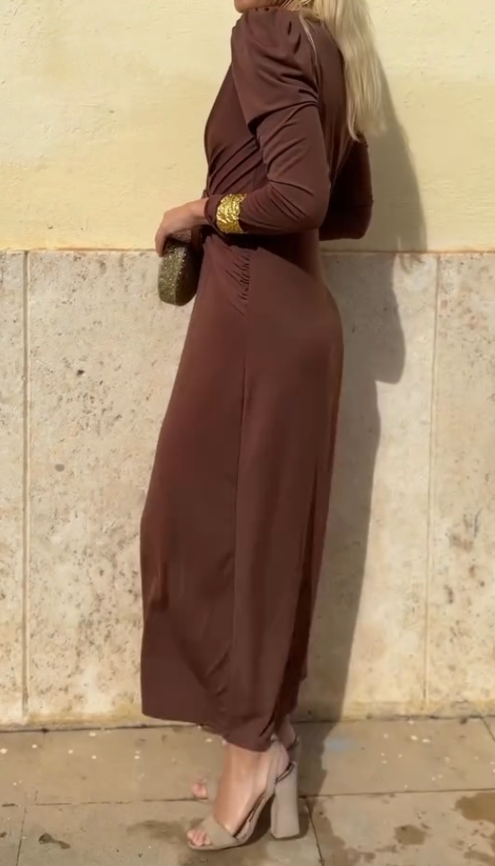 Sofia | Elegant midi dress with draped details