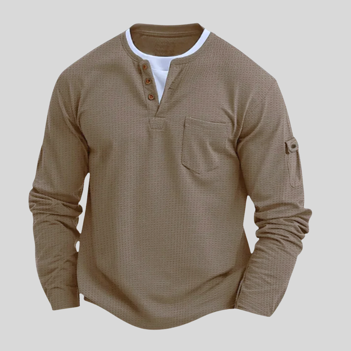 Harrison | Men’s Long-Sleeve Waffle-Cotton Shirt