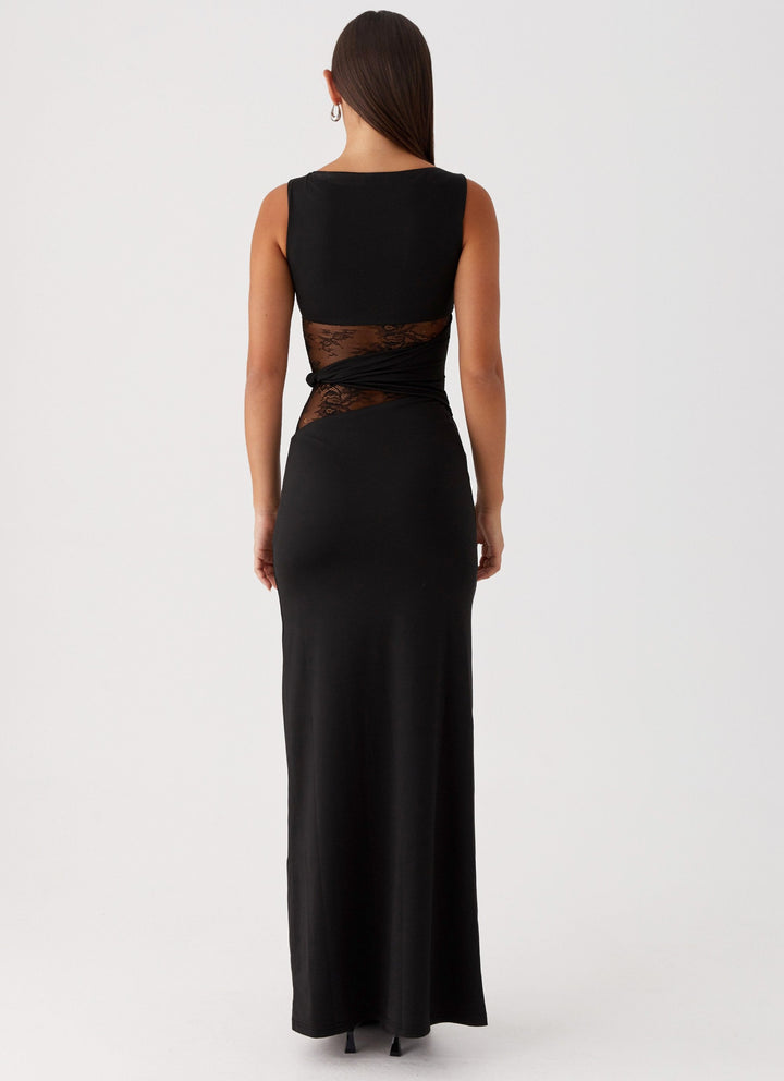 Leni | Black dress with Subtle Cutouts and Lacing