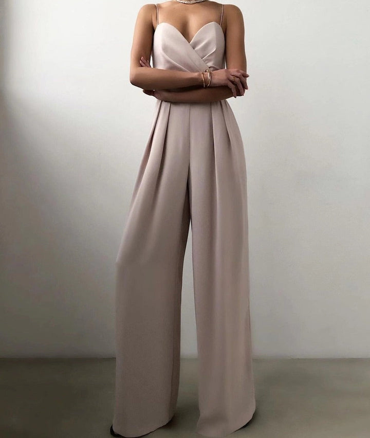 Imani - Elegant Spaghetti Strap Wide-Leg Jumpsuit