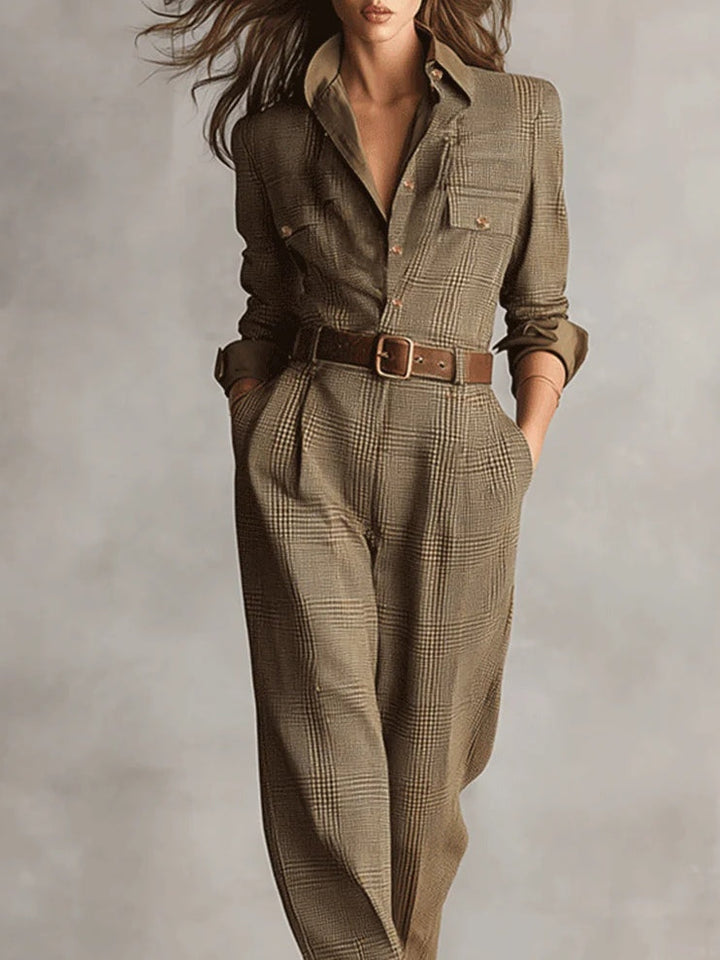 Mercedes | Checked jumpsuit with sophisticated details