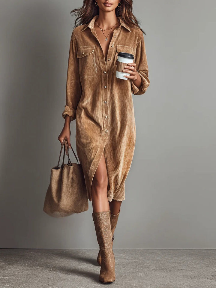 Madona | Loose Fit Corduroy Midi Dress