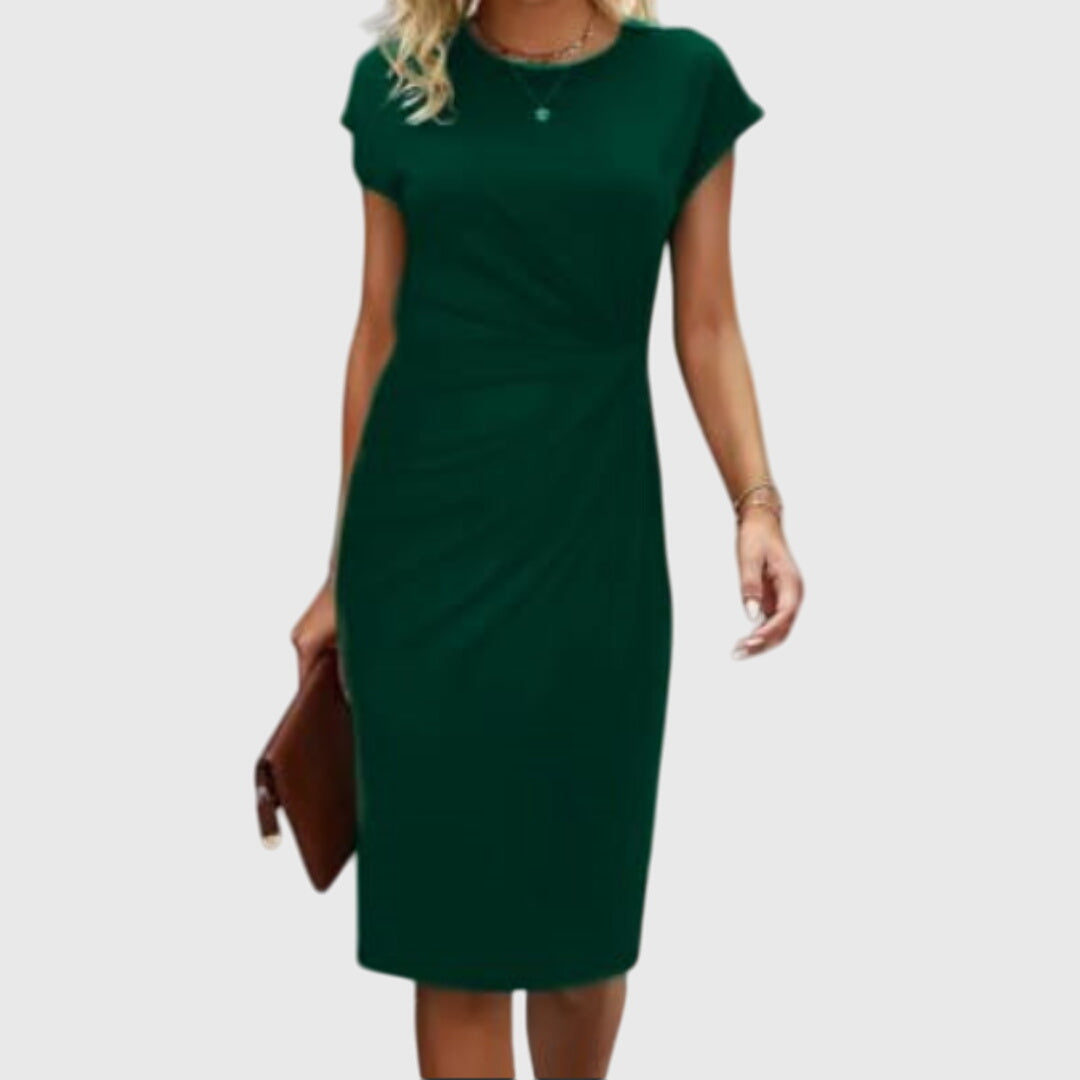 Anouk - Short sleeve formal midi dress for women