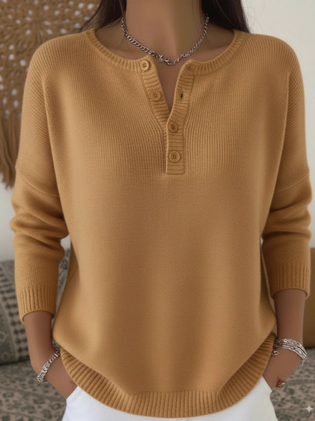 Averynna | Buttoned V-neck Sweater